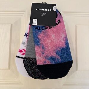 NWT Converse Glitter No Show Socks Pack of Three